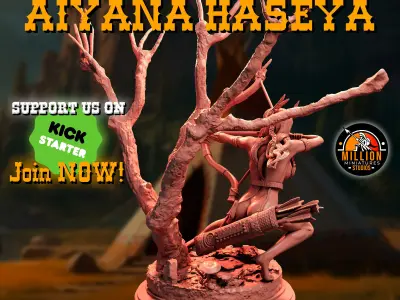 Aiyana Haseya STL Nude Hunting 75mm Tribal Warrior Model 3D print model