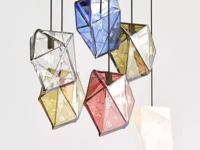 CRYSTAL chandelier with balls hanging from it 3D model