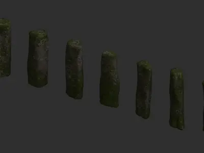 Rock Pillars - Moss Low-poly 3D model