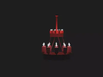 Chandelier with candles Free 3D model