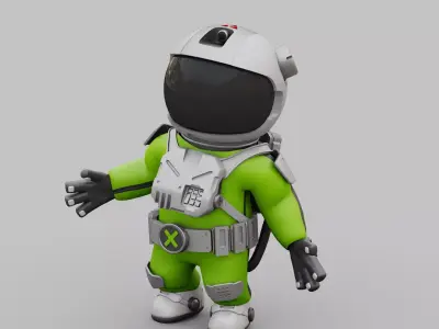 CARTOON ASTRONAUT RIGGED 3D model