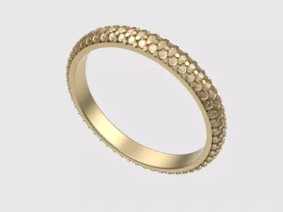 Triple Row Pave Eternity Ring JDBCo 3D print model