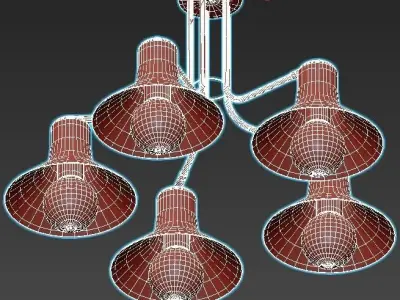 Vitaluce6 five light industrial style chandelier 3D model