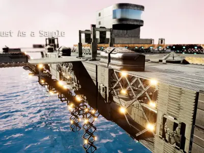 sci-fi  modular building -  cyberpunk construction 3D Model Pack