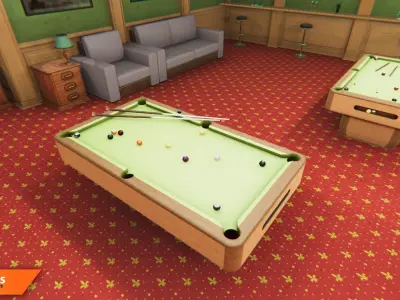 Billiards - interior and props 3D model