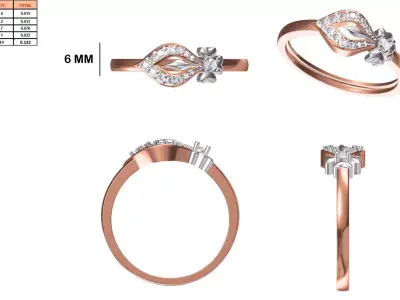 Ladies-Elegant Stone Rings For Womens 41 3D print model