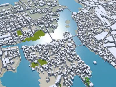 Udaipur India 30km Low-poly 3D model