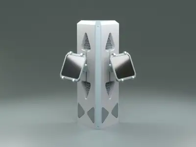 SciFi Info Pillar Console Low-poly 3D model