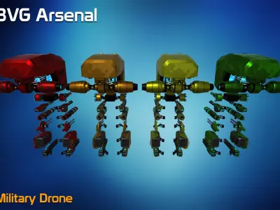 Military Drone - HQ Low-poly 3D model