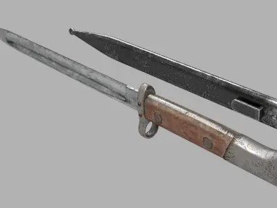 Karabiner k98 bayonet Low-poly 3D model