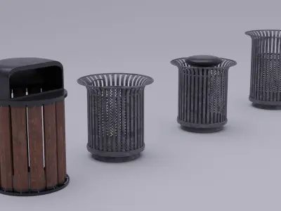 Trash cans 3D model