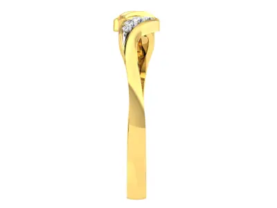 Solitaire Women Engagement Bypass Rings 3D print model 7