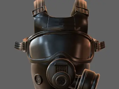Gas mask helmet 3d model scifi Low-poly  Low-poly 3D model 293