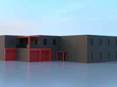 City Fire Station 5 Low-poly 3D model
