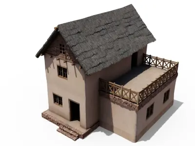 Thatch House Low-poly 3D model