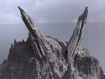 Ancient Athena Sci-Fi Mountain Monolith 6 3D model