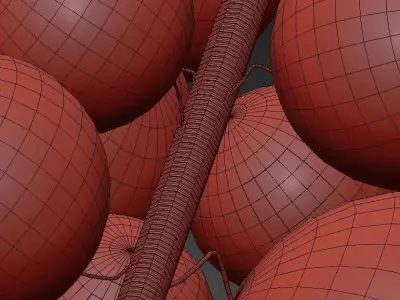 Wreath glass chandelier with bubbles hanging from it 3D model