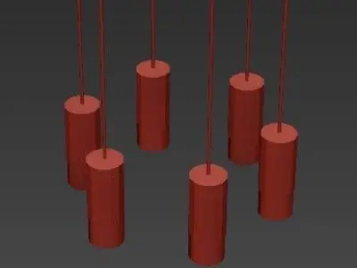 Wireflow light fixtures hanging from wall 3D model