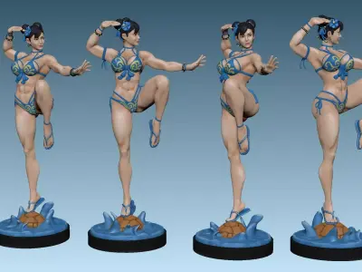 Chun-li street fighter action figure 3D print model