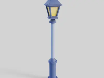 Cartoon Street Light 1 Low-poly 3D model