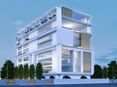 Modern Exterior Futuristic building  3D model