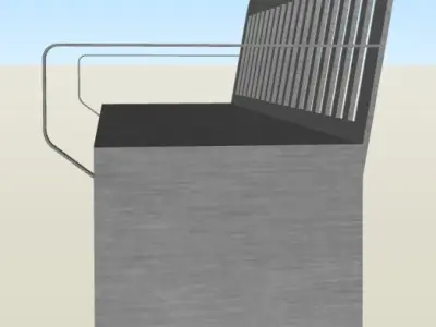 Metal bench Free low-poly 3D model