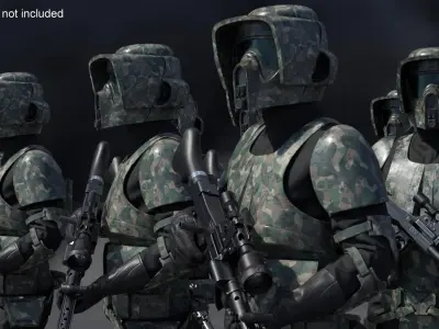  Star Wars Camouflage Scout Trooper Standing by with DLT Rifle 