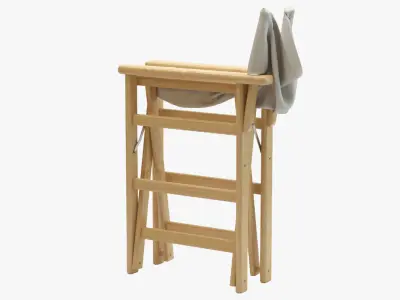 Movie Director Chair Closed 3D model