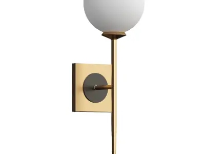 Coastal French Country Iron LED Sconce Brass Gold 3D model