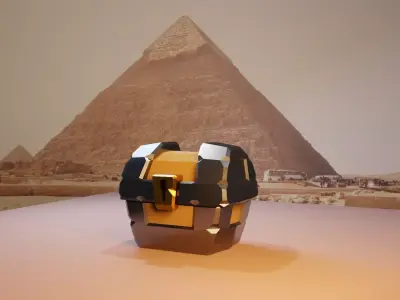 stylized Treasure Chest with coins  animation for games low poly Low-poly 3D model