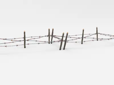 Low Poly Barb Wire Obstacle Low-poly 3D model