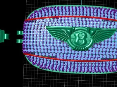 Bentley Charm Diamond Encrusted Locket 3D print model