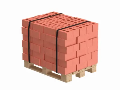 Bricks On Wooden Pallet 3D model buy
