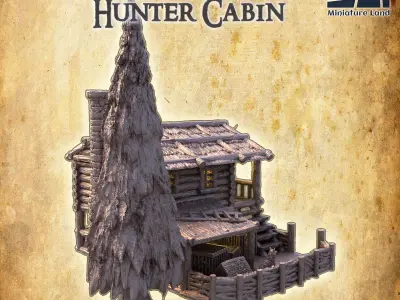 Forest Hunter Cabin Tabletop Terrain 28 MM 3D print model