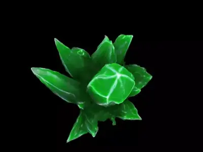 Green Grass element Crystal Gem Low-poly 3D model