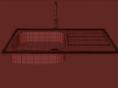 black kitchen sink  3D model