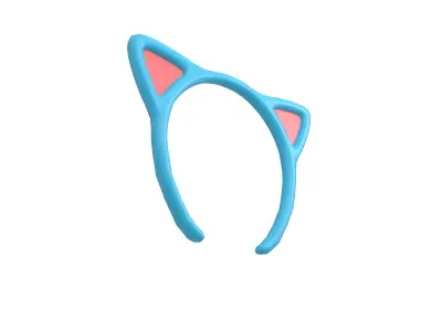 Cat Ear Headband v3 006 Low-poly 3D model