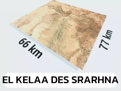 El Kelaa des Srarhna Morocco City Landscape 3D Model 3D model