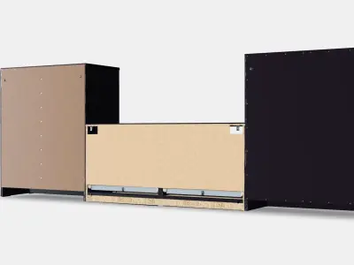 BRIMNES TV storage combination-glass doors Low-poly 3D model