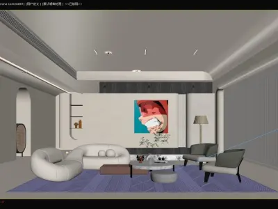 living room Corona Renderer 3D model 3D model