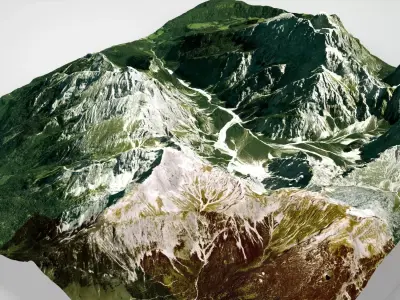 Mountain landscape Watzmann Germany 3D model