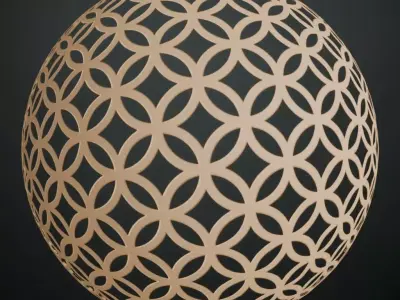 Perforated Circle Brass PBR Seamless Texture