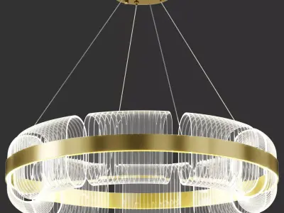 Bangle Rings Chandelier Low-poly 3D model