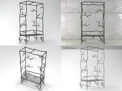 Twig Trellis Bench  3D model