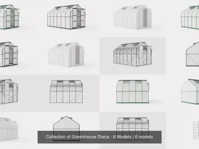 Collection of Greenhouse Diana - 6 Models 3D Model Pack