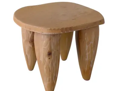 Vintage Small Senufo Stool Light 3D model