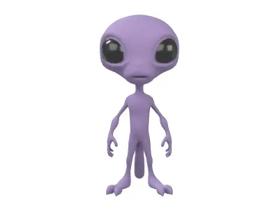 Cartoon Alien v2 004 Low-poly 3D model