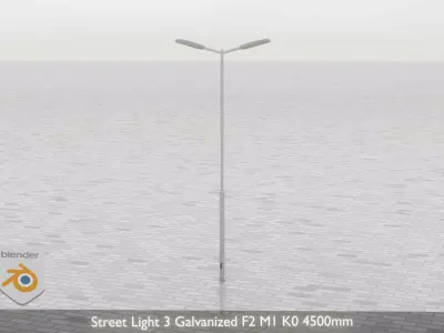 Street Light 3 Galvanized F2 M1 K0 4500mm Low-poly 3D model