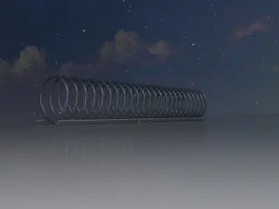 Spiral-shaped bicycle stand made of aluminum Low-poly 3D model