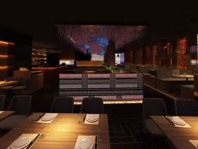 Restaurant Cafe Bar Pub Scene  3D model